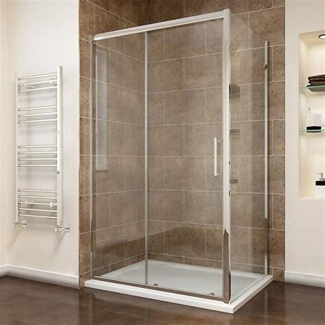 1300 X 700 Mm Sliding Shower Enclosure 8mm Easy Clean Glass Shower Cubicle Door Side Panel