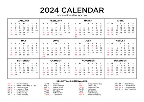 Printable Calendar 2024 With Us Holidays Good Calendar Idea