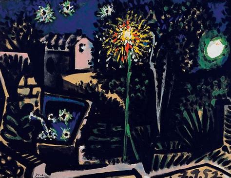 Картина Пабло Пикассо Пейзаж Валлорис ночью 1952 Пабло Пикассо