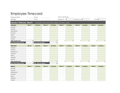 Get A Monthly Timesheet Template For Your Business