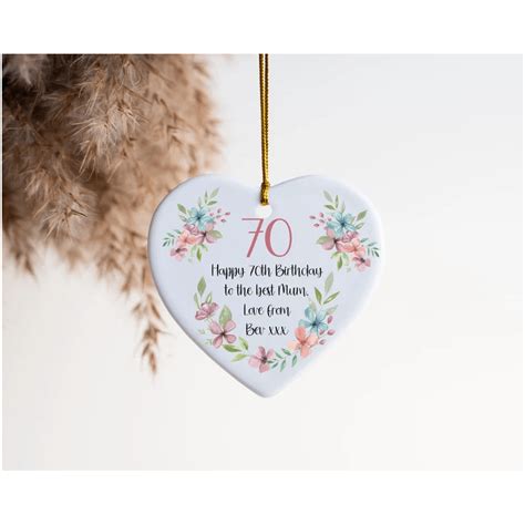 Personalised 70th Birthday Ceramic Hanging Ornament