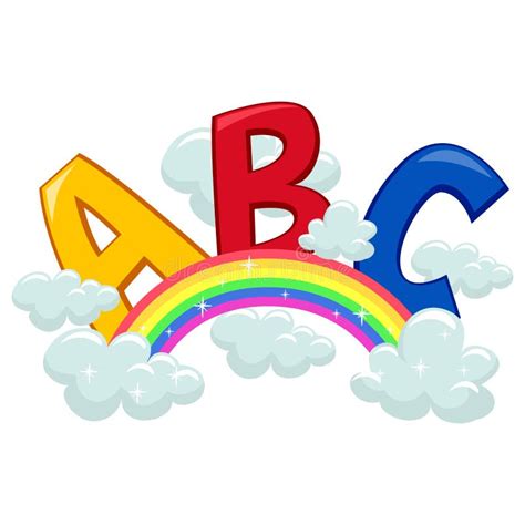 Abc On Clouds And Rainbow Stock Vector Illustration Of Education
