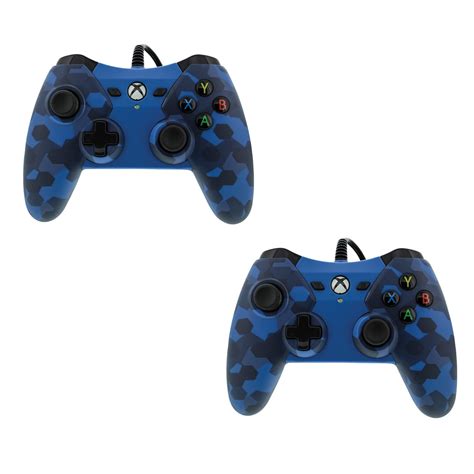 2 Pack Powera Wired Controller For Xbox One Midnight Blue Camo