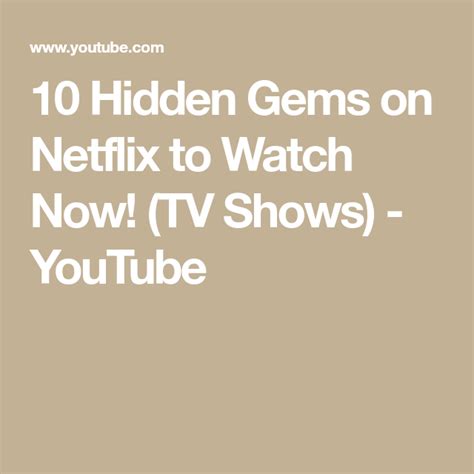 10 Hidden Gems On Netflix To Watch Now Tv Shows Youtube Netflix