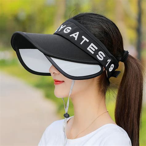 Women Sports Sun Visor Hat Caps Uv Protection Wide Brim Sun Beach Visor