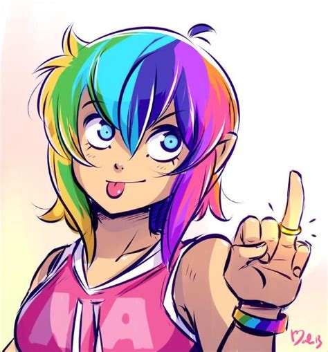 19 Best Rainbow Hair Anime Images On Pinterest Anime Art
