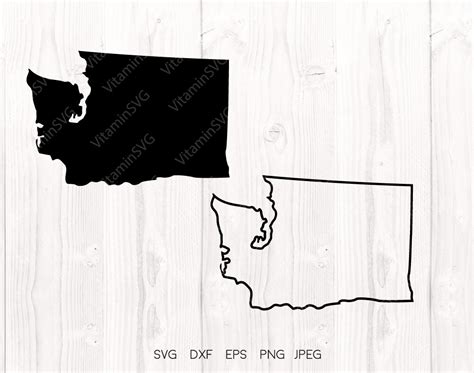 Washington State Svg Washington Outline Washington Svg File Etsy