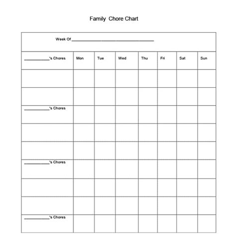 Free Editable Printable Chore Charts Free Printable