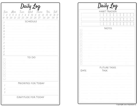 Bullet Journal Daily Log Template Hot Sex Picture