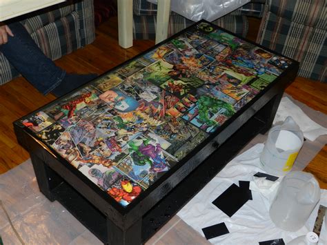 Whether it's an end table, dining table, or even a side pallet table, there's no easier project that giving the tabletop a. Making a Comic Table | Avi And Robin!