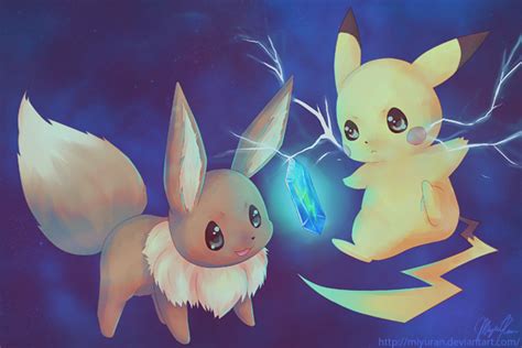 Pikachu And Eevee By Yuerise On Deviantart