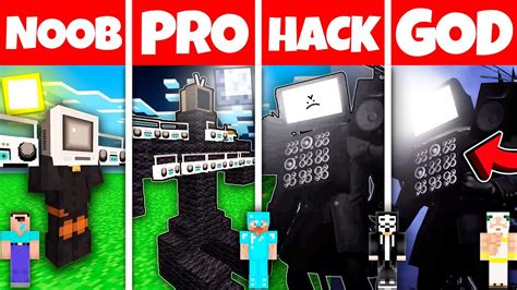 Minecraft Battle Noob Vs Pro Vs Hacker Vs God Tv Man Skibidi Base