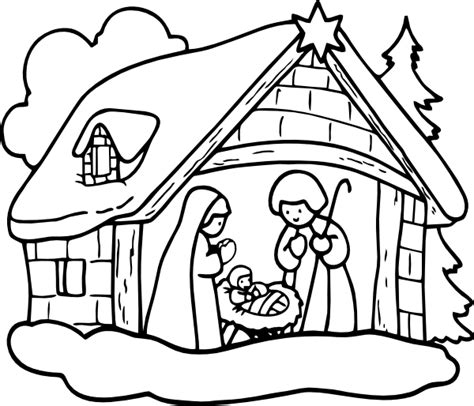 Christmas Nativity Clipart Black And White Clip Art Library