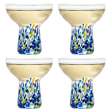 Stemless Margarita Glass Set Of 4 Luxury Hand Blown Confetti Marga The Wine Savant