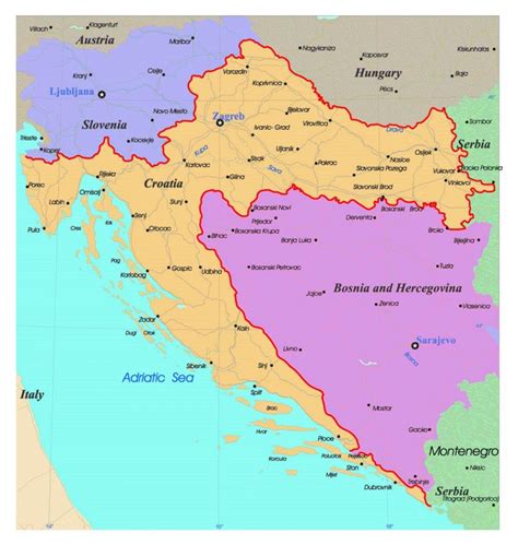 Mappa Delle Regioni Della Croazia Mappa Politica E Statale Della Croazia