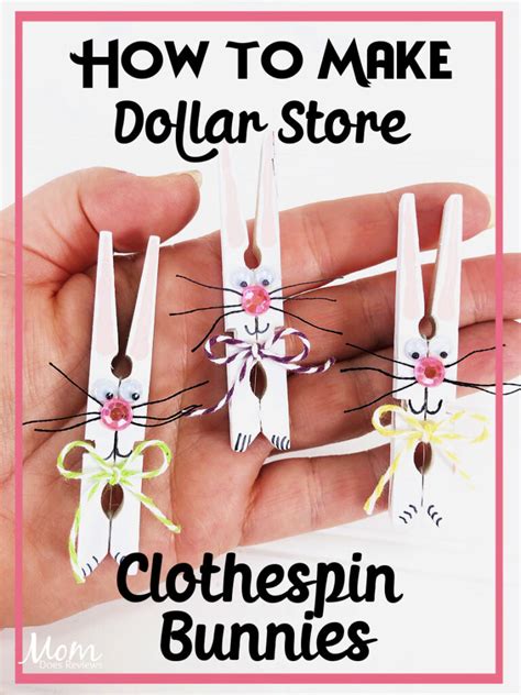 Dollar Store Clothespin Bunny Craft Mom Does Reviews