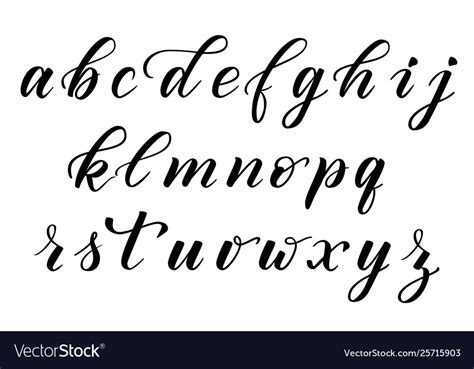 Brush Calligraphy Alphabet Royalty Free Vector Image