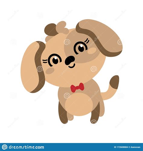 Cute Puppy Cartoon Hand Drawn Vector Illustration Big