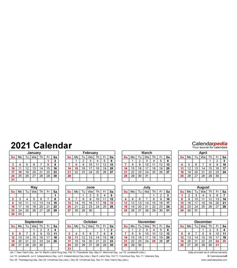 Photo Calendar 2021 Free Printable Excel Templates