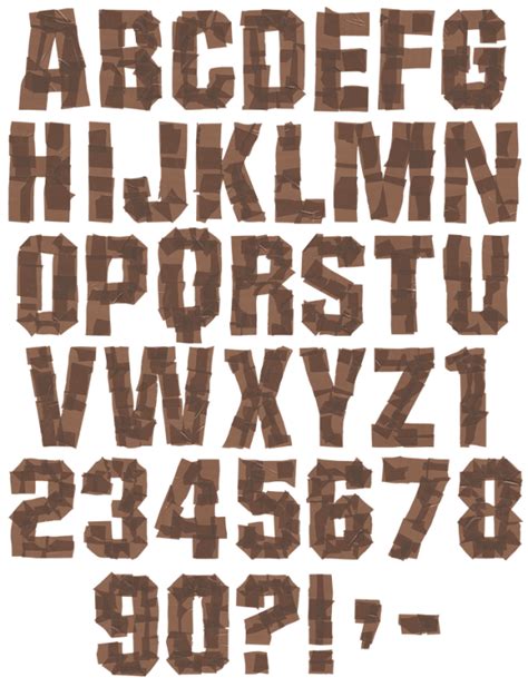 Brown Tape Font Opentype Alphabet