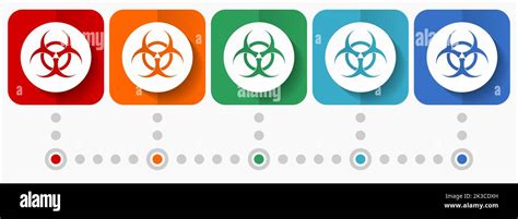 Biohazard Vector Icons Infographic Template Set Of Flat Design