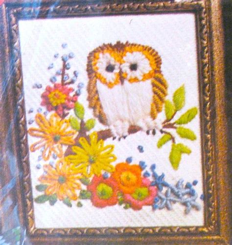 3 pack embroidery starter kit with pattern,hand crewel embroidery for beginners 7.9 inch,including bamboo hoops,colorful thread and needles(floral these embroidery kits are perfect for beginners and easy to use. Vintage Crewel Embroidery Kit Owl on a Branch 1974 by ...