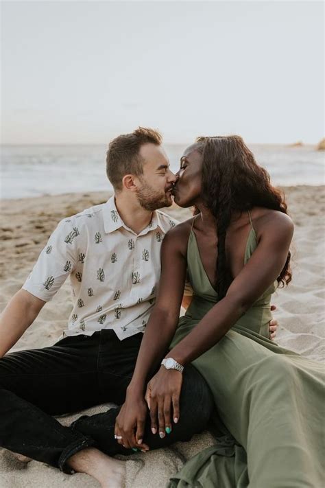 Engagement Shoot Ideas At The Beach Couple Photoshoot Poses Couples Photoshoot Biracial Couples