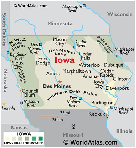Iowa Maps And Facts World Atlas