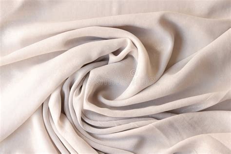 White Creamy Synthetic Cotton Fabric Background Texture Fabric Concept