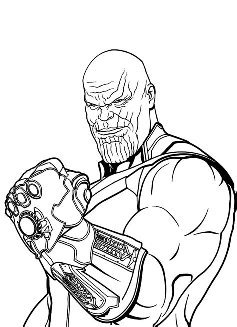 The Rogue Of Thanos When Possessing The Infinity Gauntlet Coloring Page