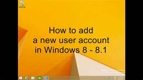 How To Add A New User Account In Windows 8 81 Youtube
