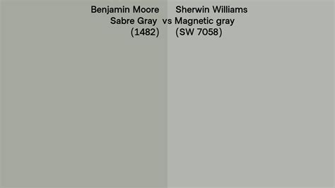 Benjamin Moore Sabre Gray 1482 Vs Sherwin Williams Magnetic Gray Sw