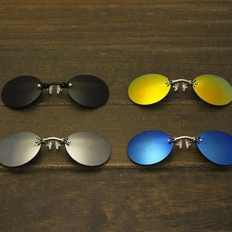 Classic Round Rimless Pince Nez Sunglasses Ebuytide Lentes Polarizados Gafas De Sol Para