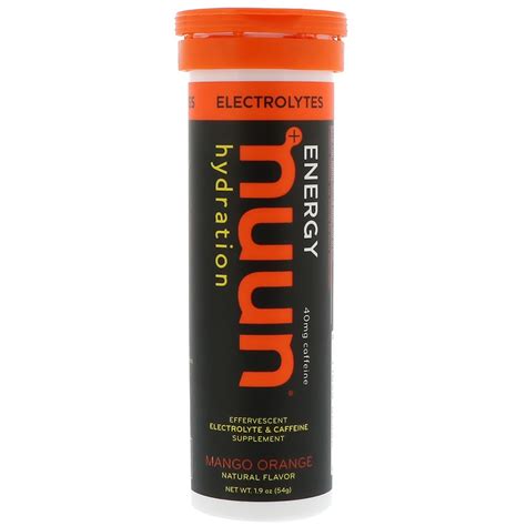 Nuun Energy Effervescent Electrolyte And Caffeine Supplement Mango