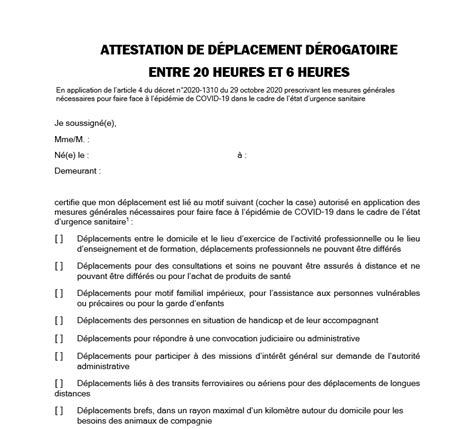 L'attestation dérogatoire de couvre feu pour se déplacer entre 18 heures et 6 heures du matin est nécessaire à compter du 16/01 sur tout le territoire. Attestation Couvre-Feu : Armentieres La Police Controle ...