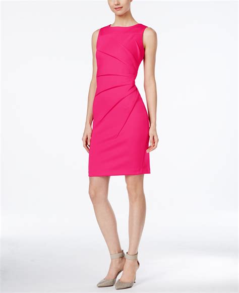 Calvin Klein Starburst Sleeveless Sheath Dress In Pink Flamingo Lyst