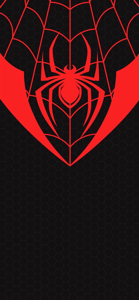 1242x2688 Miles Morales Spiderman Logo Iphone Xs Max Hd 4k Wallpapers