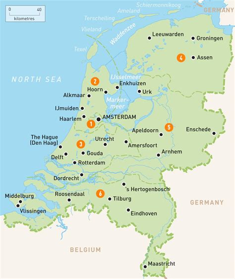 Niederlande, karte, land, grenzen, flagge, staaten. Karte von Amsterdam, Niederlande area - Karte von ...