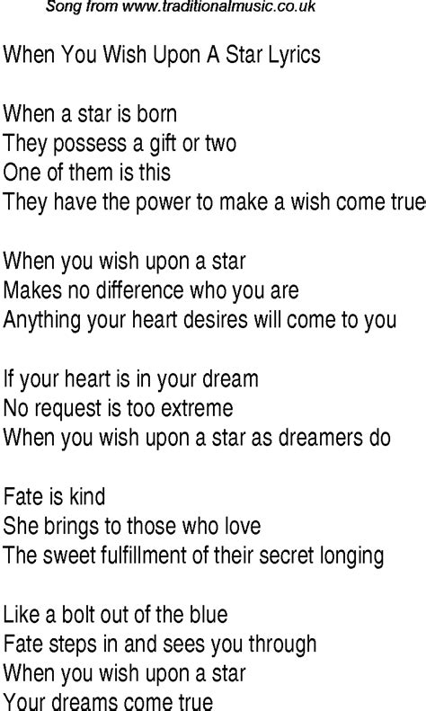 1940s Top Songs Lyrics For When You Wish Upon A Starglen Miller
