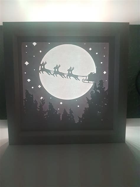 christmas shadow box svg pdf png paper cutting instant etsy