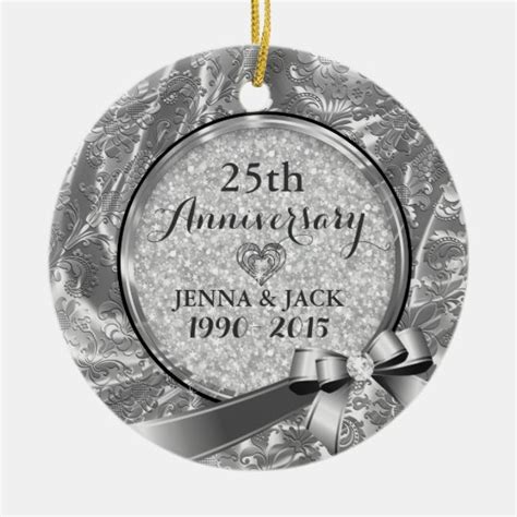 Silver 25th Wedding Anniversary Ornament Uk