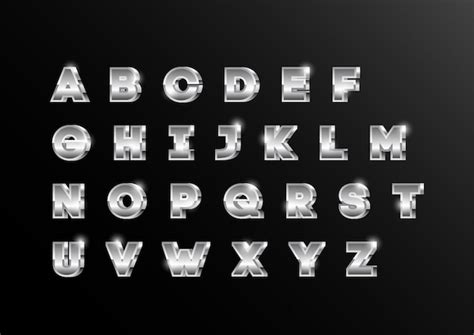 Premium Vector 3d Silver Metallic Lowercase Alphabet Font Set