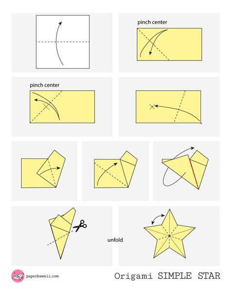 Simple Origami Star Diagram Origami Diagrams Origami Easy Origami