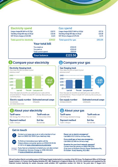 Sse Gas And Electricity Bill Explained Freepricecompare