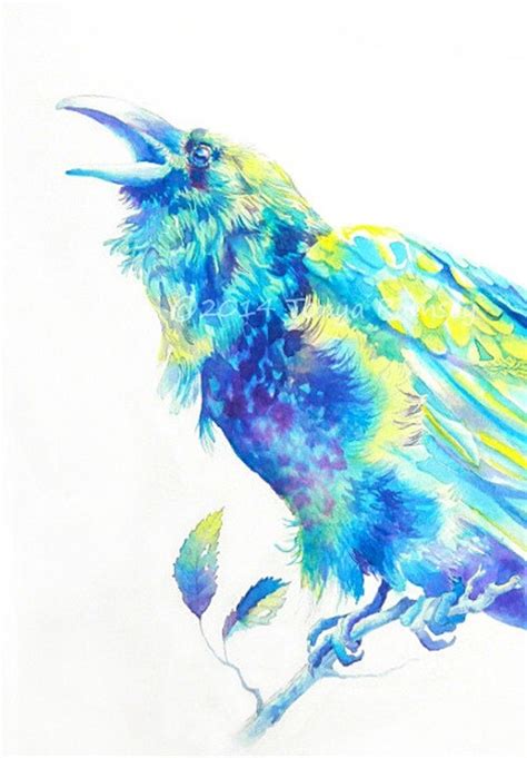 Items Similar To Colorful Raven Watercolor Painting Fine Art Print