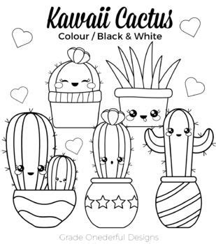 Kaktus malvorlage ausmalbilder fur kinder ausmalbilder malvorlagen kritzel zeichnungen. Kleurplaat Kawaii Cactus