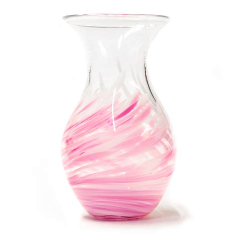 Medium Pink And White Swirl Vase