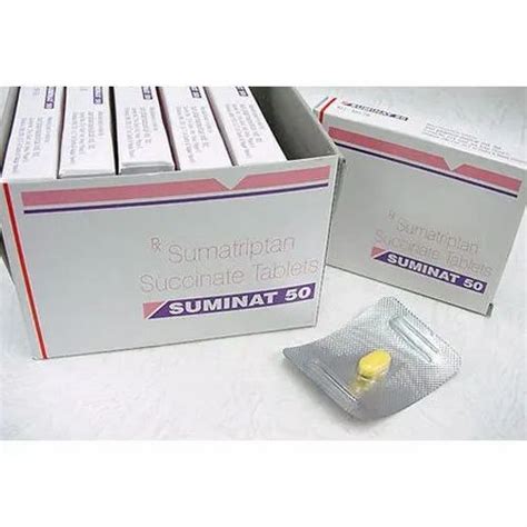 Suminat 50 Mg Sumatriptan Succinate Tablets Packaging Type Strips
