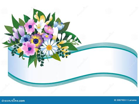 Flower Banner Stock Vector Illustration Of Blooms Isolated 3087903
