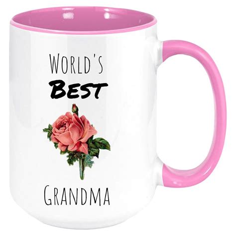 Worlds Best Grandma Floral Coffee Mug Beautiful Floral Etsy